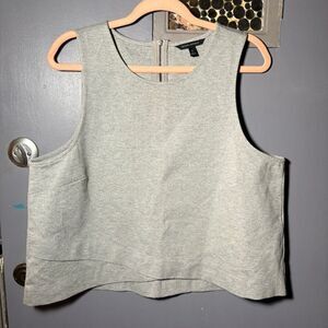 Banana Republic Grey Sleeveless Viscose Top Minimalist Zip Back XL